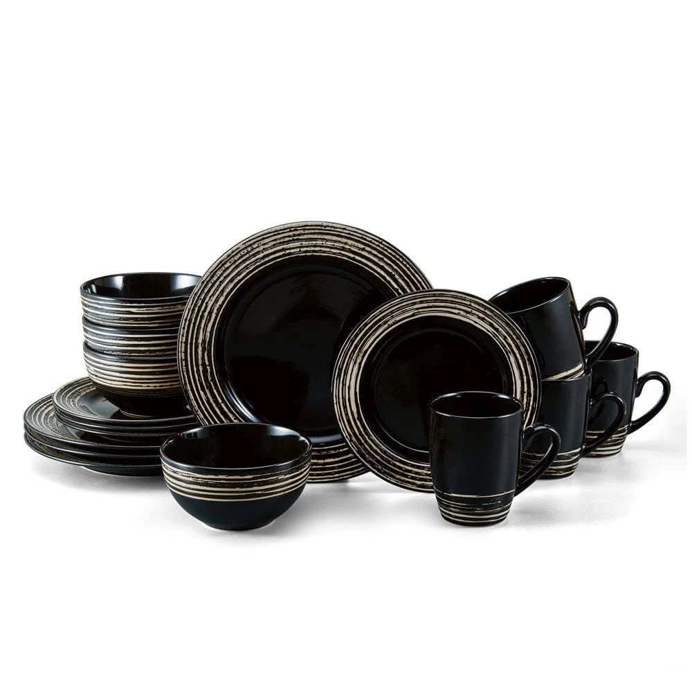 Bryson Black 16 Piece Dinnerware Set, Service For 4 3 Bryson Black 16 Piece Dinnerware Set, Service For 4