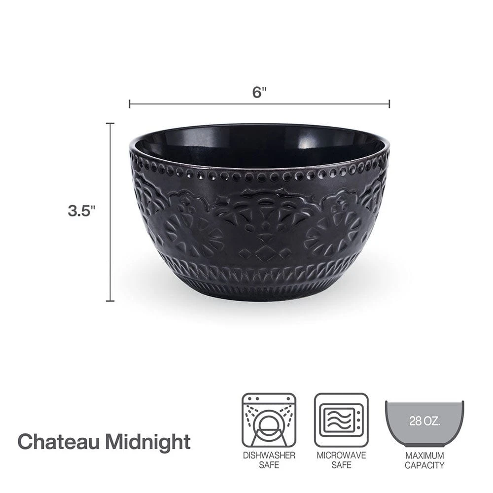 Chateau Midnight Set Of 4 Soup Cereal Bowls 6 Chateau Midnight Set Of 4 Soup Cereal Bowls - Image 4