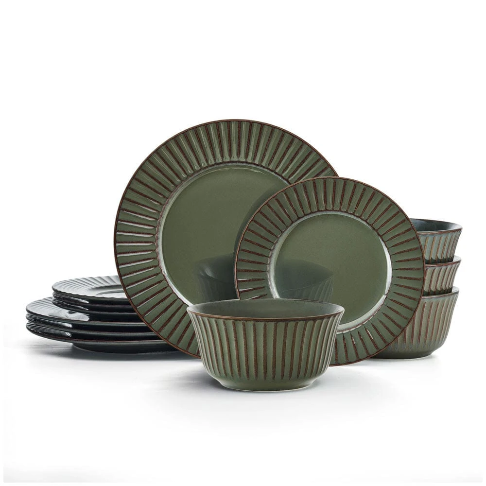 Dannie Green 12 Piece Dinnerware Set, Service For 4 3 Dannie Green 12 Piece Dinnerware Set, Service For 4