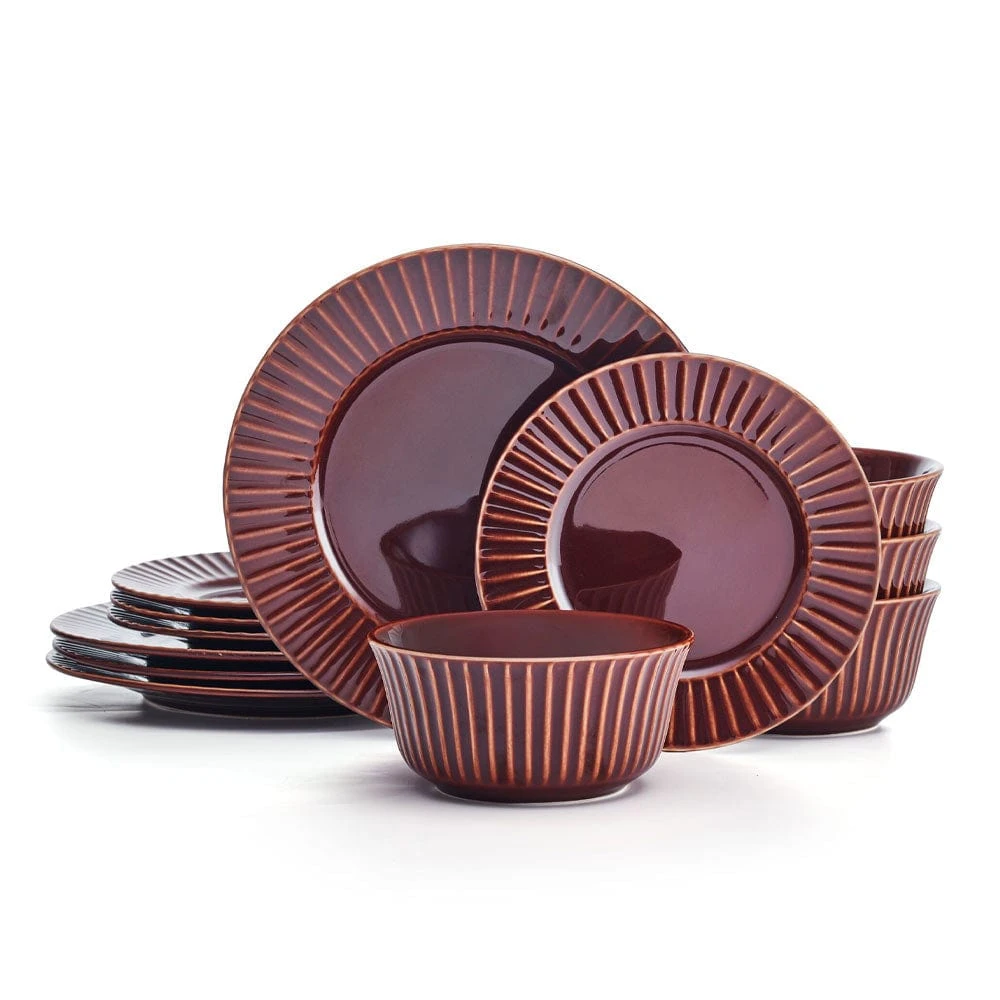 Dannie Red 12 Piece Dinnerware Set, Service For 4 3 Dannie Red 12 Piece Dinnerware Set, Service For 4