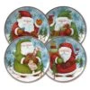Evergreen Ernie Set Of 4 Santa Salad Plates -Deals Tableware Store evergreen ernie set of 4 santa salad plates 5194066 1