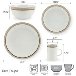 Ezra Taupe 16 Piece Dinnerware Set, Service For 4 -Deals Tableware Store ezra taupe 16 piece dinnerware set service for 4 5287911 10