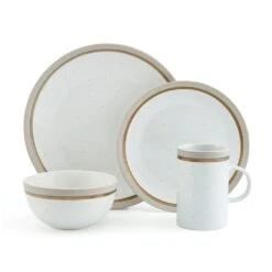Ezra Taupe 16 Piece Dinnerware Set, Service For 4 -Deals Tableware Store ezra taupe 16 piece dinnerware set service for 4 5287911 9