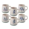 Floral Blue Set Of 6 Mugs, Assorted -Deals Tableware Store floral set of 6 matted mugs assorted 5282195 1