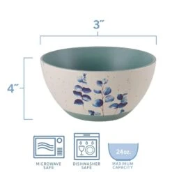 Floral Blue Set Of 6 Soup Cereal Bowls, Assorted -Deals Tableware Store floral set of 6 matted soup cereal bowls assorted 5282196 6