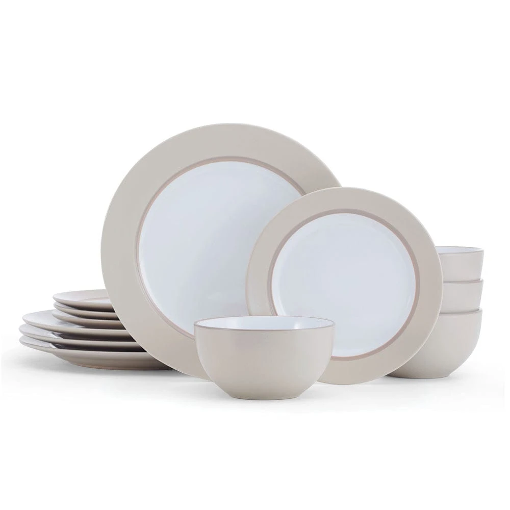 Grayson Taupe 12 Piece Dinnerware Set, Service For 4 3 Grayson Taupe 12 Piece Dinnerware Set, Service For 4