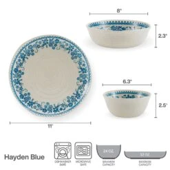 Hayden Blue 12 Piece Dinnerware Set, Service For 4 -Deals Tableware Store hayden blue 12 piece dinnerware set service for 4 5287915 9