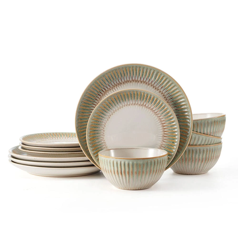 Hensley Green 12 Piece Dinnerware Set, Service For 4 3 Hensley Green 12 Piece Dinnerware Set, Service For 4