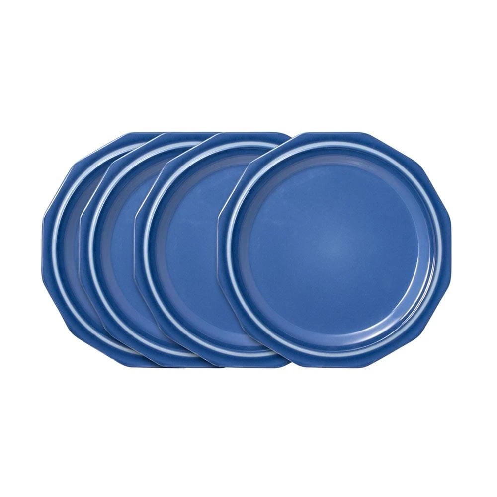 Heritage Blue Set Of 4 Outdoor Melamine Salad Plates 3 Heritage Blue Set Of 4 Outdoor Melamine Salad Plates