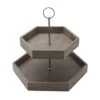 Hexagon 2 Tiered Mango Wood Serve Tray -Deals Tableware Store hexagon 2 tier mango wood serve tray 5277414 1