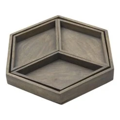 Hexagon 4 Piece Mango Wood Tray Set -Deals Tableware Store hexagon 4 piece mango wood tray set 5277415 4
