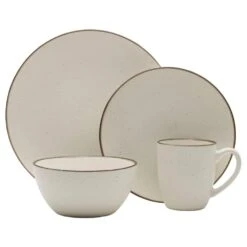 Juliana Cream 16 Piece Dinnerware Set, Service For 4