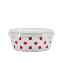 Kenna Red Storage Bowl With Lid