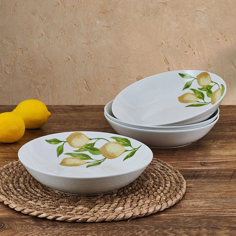 Lemons Set Of 4 Pasta Bowls 4 Lemons Set Of 4 Pasta Bowls - Image 2