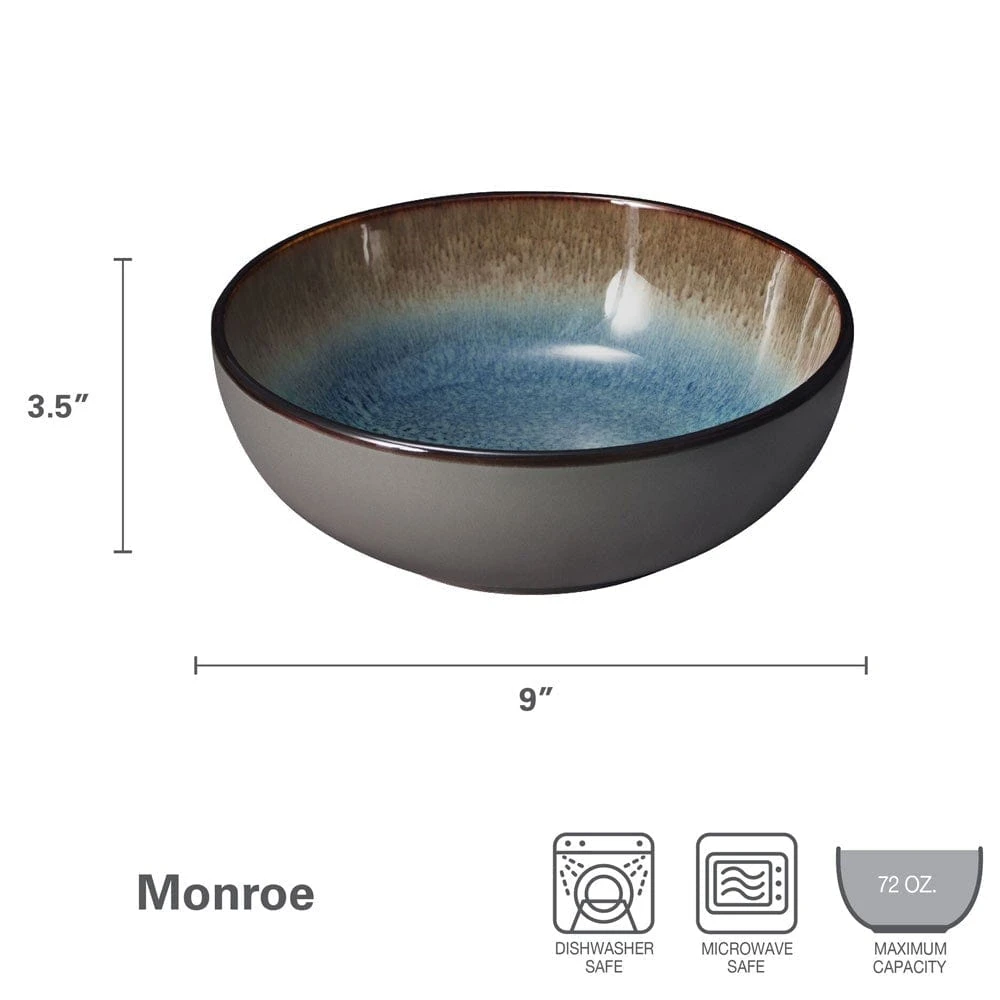 Monroe Blue Vegetable Serve Bowl 6 Monroe Blue Vegetable Serve Bowl - Image 4