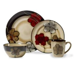 Painted Poppies 32 Piece Dinnerware Set, Service For 8 -Deals Tableware Store painted poppies dinnerware set 5111340 1 bc78efe8 8680 4c42 a092 51646290509a