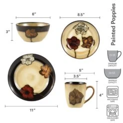 Painted Poppies 32 Piece Dinnerware Set, Service For 8 -Deals Tableware Store painted poppies dinnerware set 5111340 8 c4a4ffa7 ec01 49a7 95d6 c82daf0dac6d