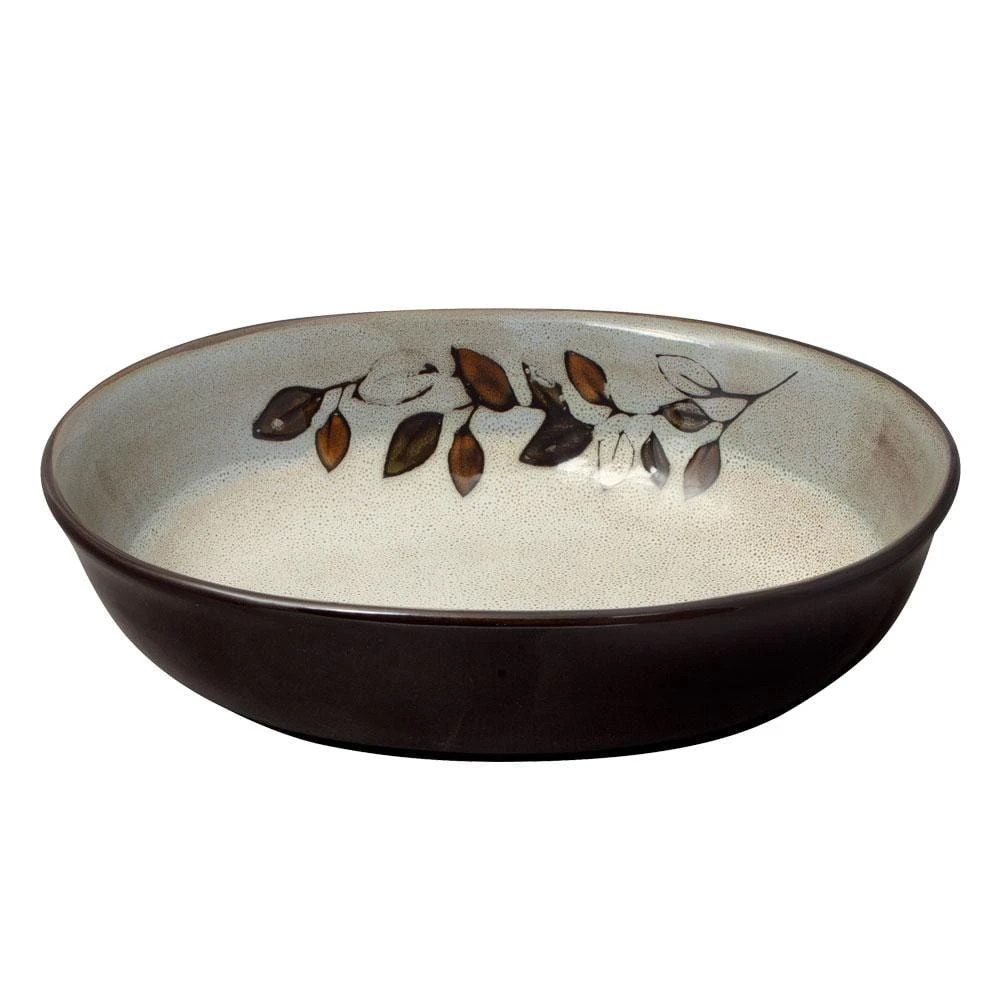 Rustic Leaves Oval Serve Bowl 3 Rustic Leaves Oval Serve Bowl