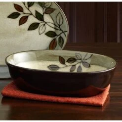 Rustic Leaves Oval Serve Bowl 7 Rustic Leaves Oval Serve Bowl -Deals Tableware Store rustic leaves oval serve bowl 5236145 3