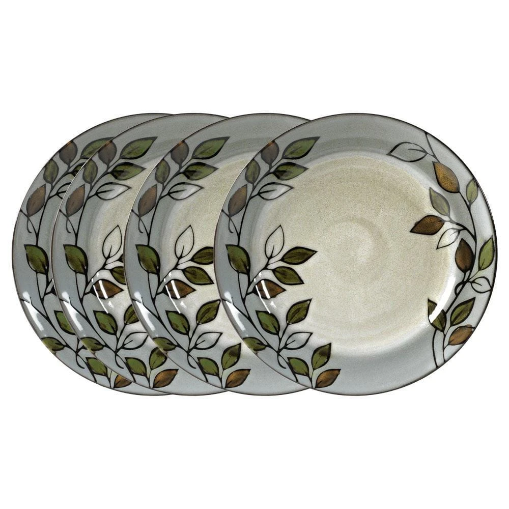 Rustic Leaves Set Of 4 Dinner Plates 3 Rustic Leaves Set Of 4 Dinner Plates