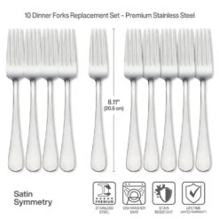 Satin Symmetry Set Of 10 Dinner Forks -Deals Tableware Store satin symmetry set of 10 dinner forks 5199211 4