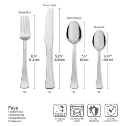 Scott Living Faye 16 Piece Flatware Set, Service For 4 -Deals Tableware Store scott living faye 16 piece flatware set service for 4 5293623 5