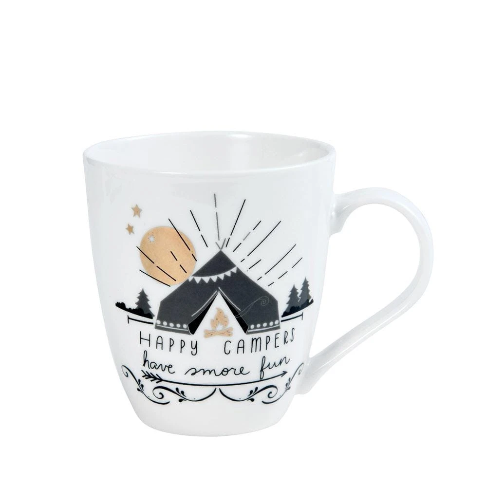 Sentiment Mugs Happy Campers Metallic Accent Mug 3 Sentiment Mugs Happy Campers Metallic Accent Mug