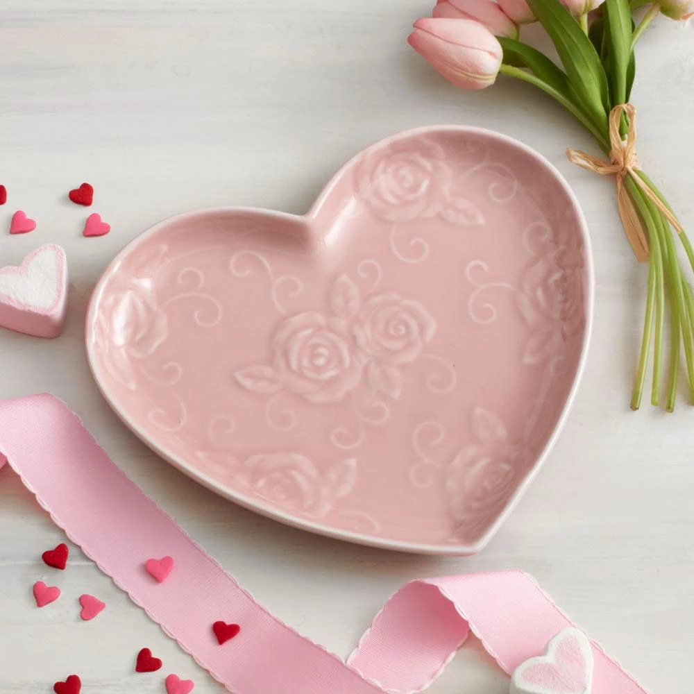 Tea Rose Pink Heart Shaped Plate 5 Tea Rose Pink Heart Shaped Plate - Image 3