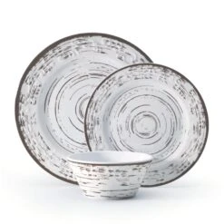 Trellis White 12 Piece Outdoor Melamine Dinnerware Set, Service For 4 -Deals Tableware Store trellis white 12 piece melamine dinnerware set service for 4 5302581 9