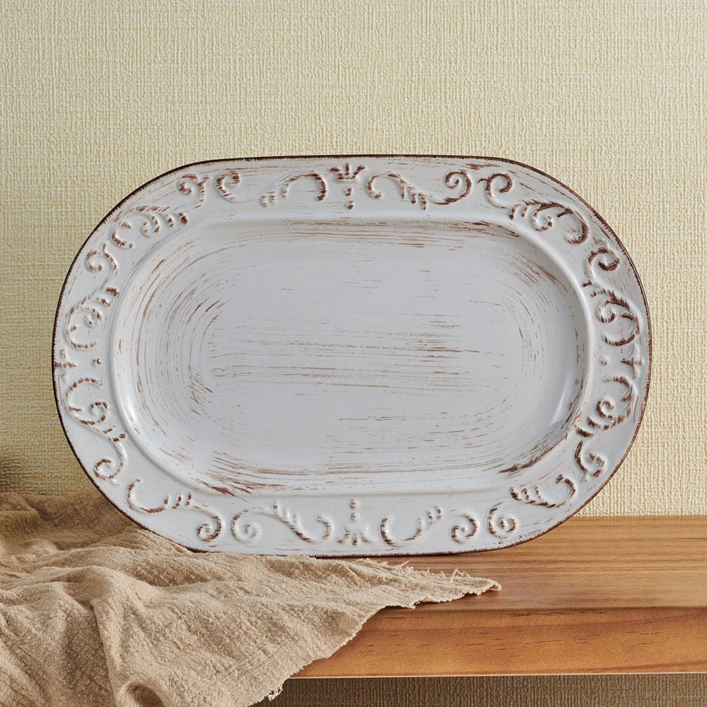 Trellis White Oval Platter 4 Trellis White Oval Platter - Image 2