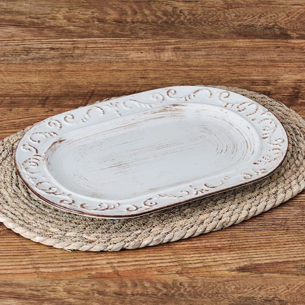 Trellis White Oval Platter 5 Trellis White Oval Platter - Image 3