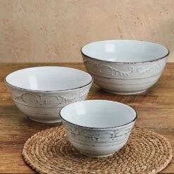 Trellis White Set Of 3 Serving Bowls -Deals Tableware Store trellis white set of 3 serving bowls 5297420 3