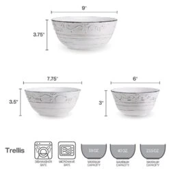 Trellis White Set Of 3 Serving Bowls -Deals Tableware Store trellis white set of 3 serving bowls 5297420 4