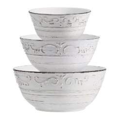 Trellis White Set Of 3 Serving Bowls -Deals Tableware Store trellis white set of 3 serving bowls 5297420 5