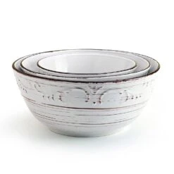 Trellis White Set Of 3 Serving Bowls -Deals Tableware Store trellis white set of 3 serving bowls 5297420 6