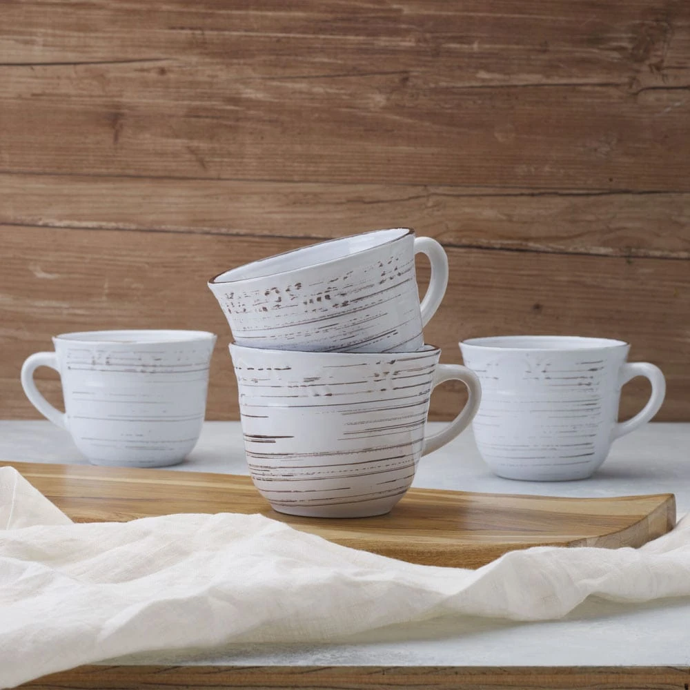 Trellis White Set Of 4 Mugs 4 Trellis White Set Of 4 Mugs - Image 2