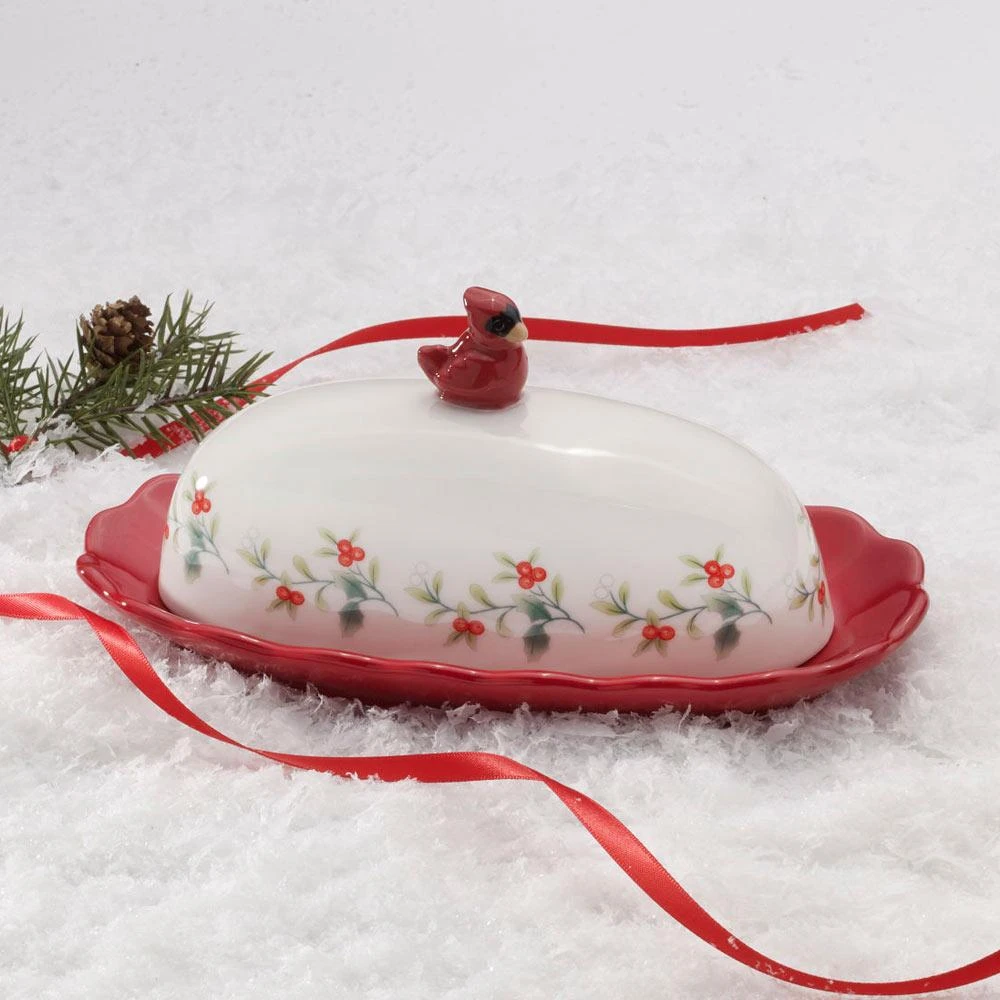 Winterberry® Cardinal Ruffled Butter Dish 4 Winterberry® Cardinal Ruffled Butter Dish - Image 2