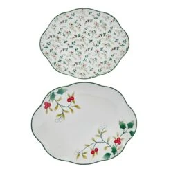 Winterberry® Set Of 2 Holly Serving Platters -Deals Tableware Store winterberry set of 2 holly serving platters 5295772 6