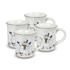 Winterberry® Set Of 4 Snowman Mugs