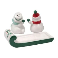 Winterberry® Snowmen On Sled Salt And Pepper Set -Deals Tableware Store winterberry snowmen on sled salt and pepper set 5254846 2